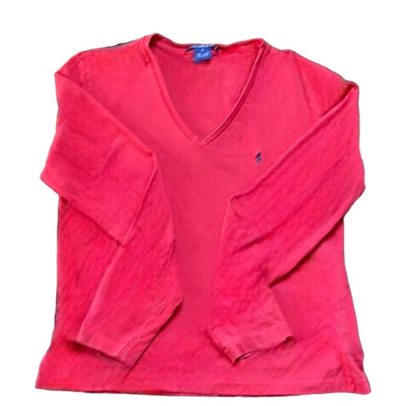 Ralph Lauren Red Long Sleeve Logo T-shirt - Picture 2 of 5